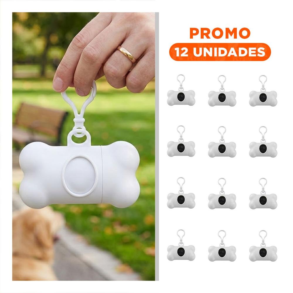 Pack12 Porta Bolsas Canino Blanco Diseno Compacto y Ligero Y+Regalo Sticker