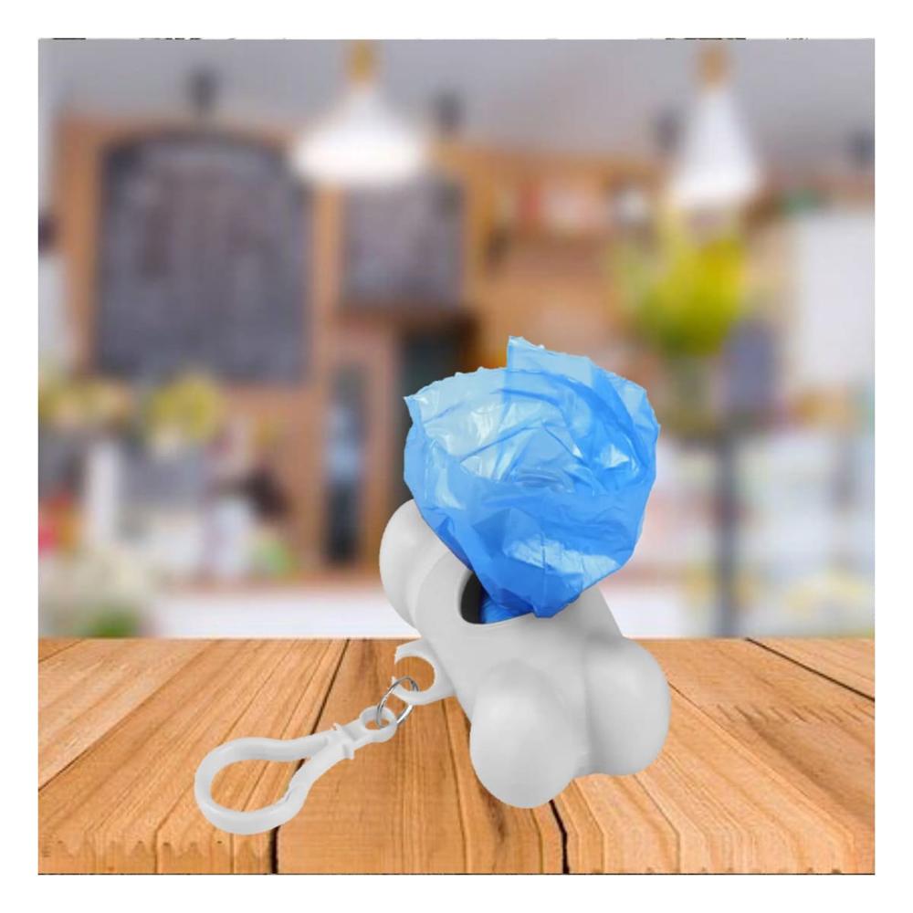 Contenedor para Bolsas de Desecho Blanco Tipo Hueso Facil de Llevar Y+Ligas Regalo