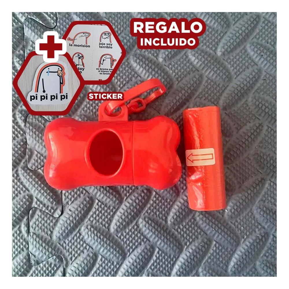 Complemento Funcional con Bolsa de Desecho y Protector Tipo Hueso Rojo Y+Regalo Sticker