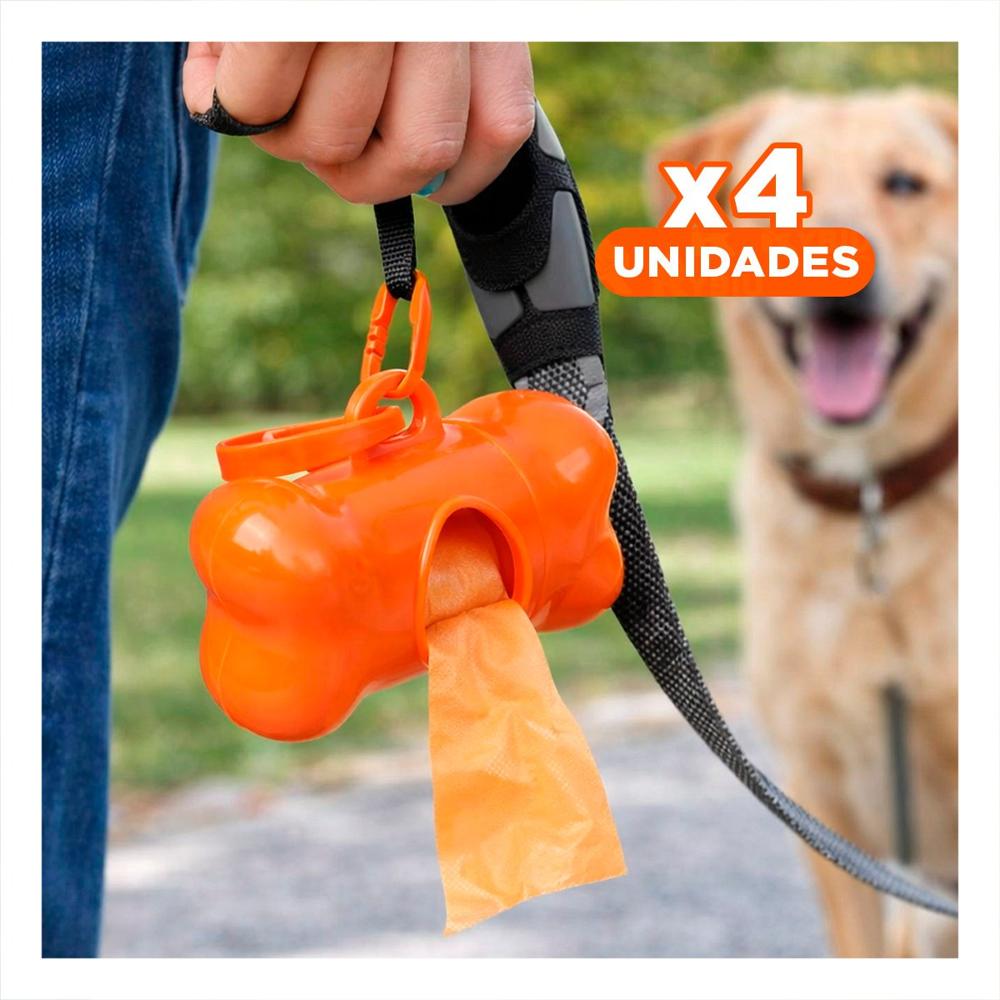 Pack4 Set Compacto con Bolsa de Desecho y Protector Tipo Hueso Anaranjado