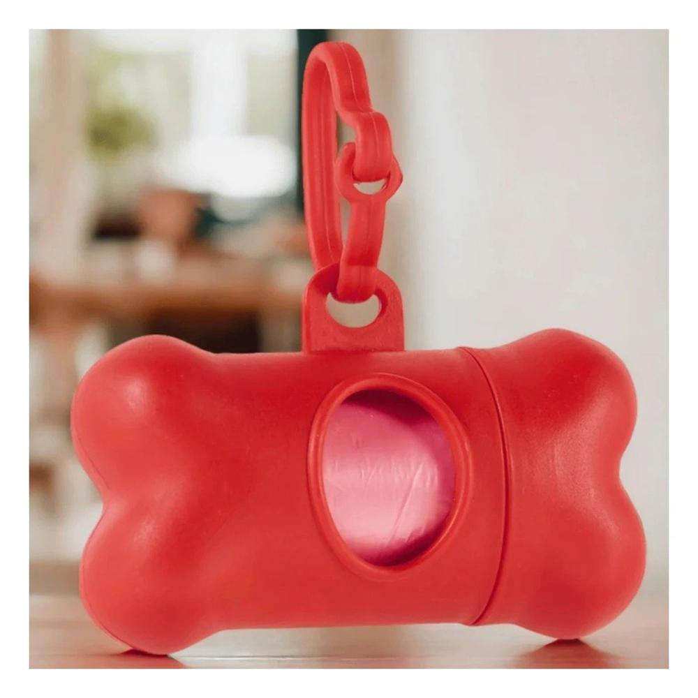 Kit Higienico con Bolsa de Desecho y Protector Tipo Hueso Rojo