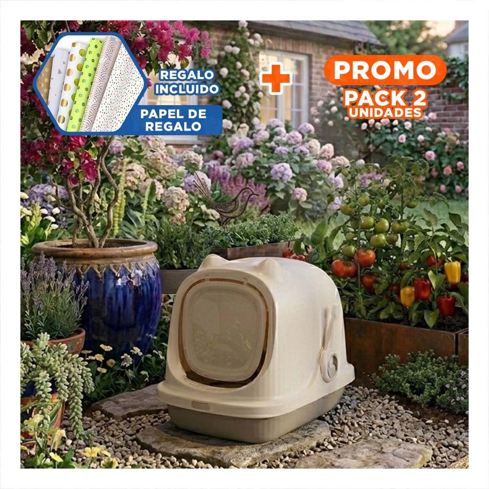 Pack2 Set Sanitario Cerrado con Orejitas de Gato Marron para Casa Y+Papel Regalo