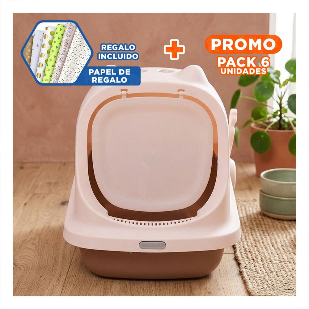 Pack6 Espacio Higienico Cerrado con Orejitas de Gato Marron para Casa Y+Papel Regalo