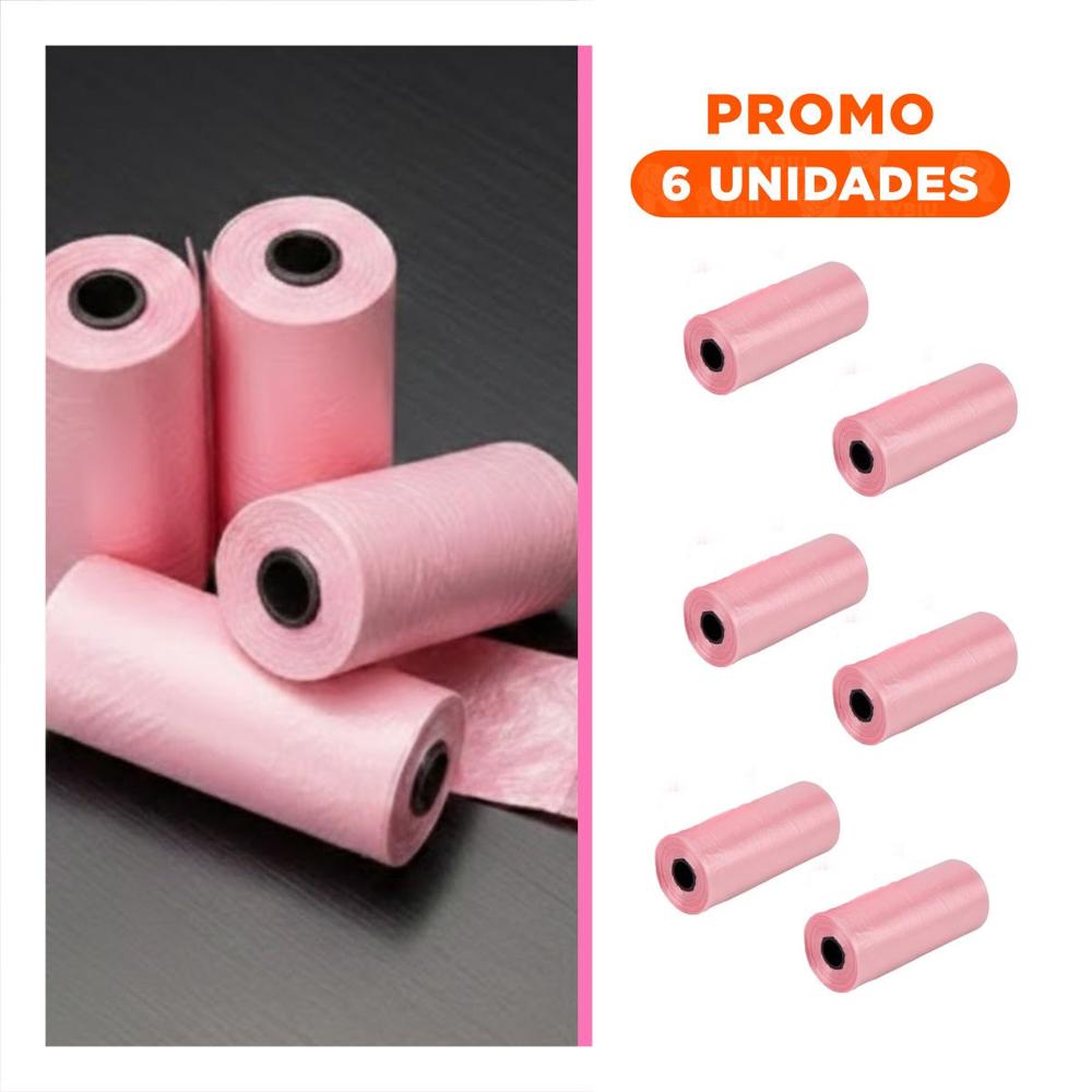 Pack6 Recambios de Bolsas para Desechos Pet Rosado para Casa y Oficina