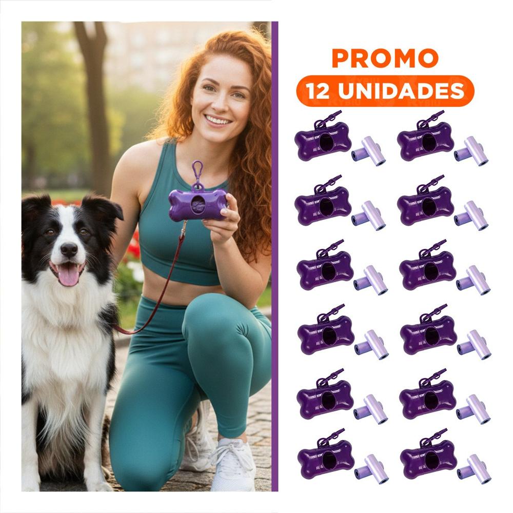 Pack12 Porta Bolsas Canino Morado Diseno Compacto y Ligero Y+Regalo Sticker