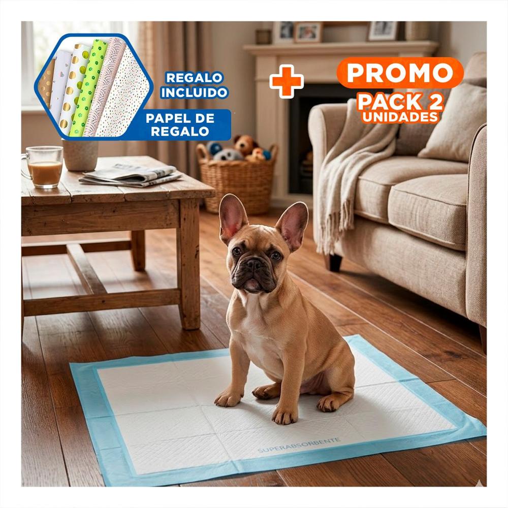 Pack2 Opcion de Piso 45x60 Talla M para Perros Uso Diario en Interior Hogar Y+Papel Regalo
