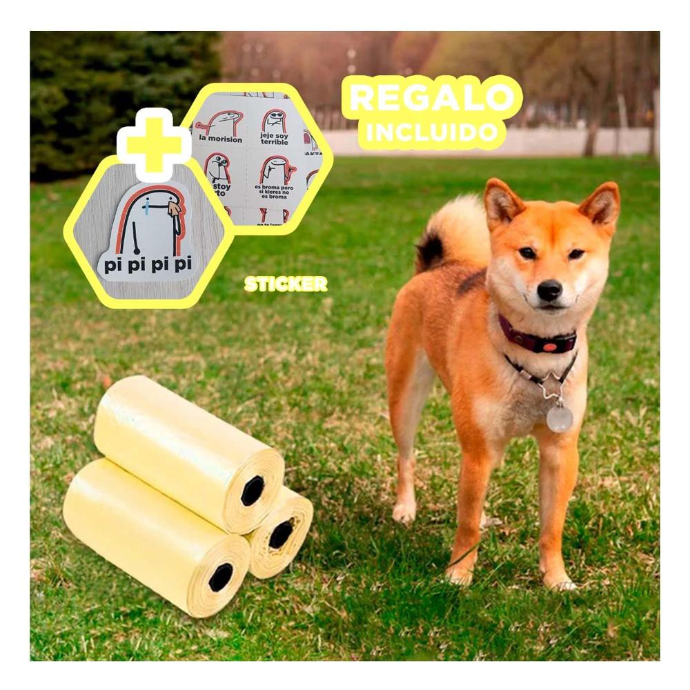 Complementos de Bolsas Pet Amarillo con Diseno Compacto y Funcional Y+Regalo Sticker