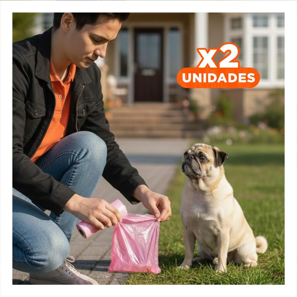 Pack2 Complementos de Bolsas Pet Rosado para Mantener Casa Limpia Y+Regalo Sticker