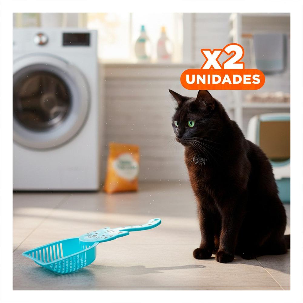 Pack2 Herramienta Compacta Cara De Gato Azul Para Limpieza Y Hogar Festivo Y+Regalo Sticker