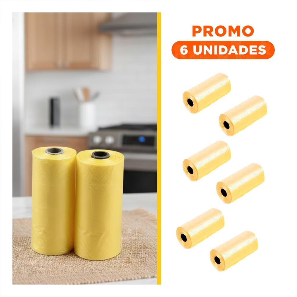 Pack6 Suministros de Bolsas para Desechos Pet Amarillo para Mantener Limpieza