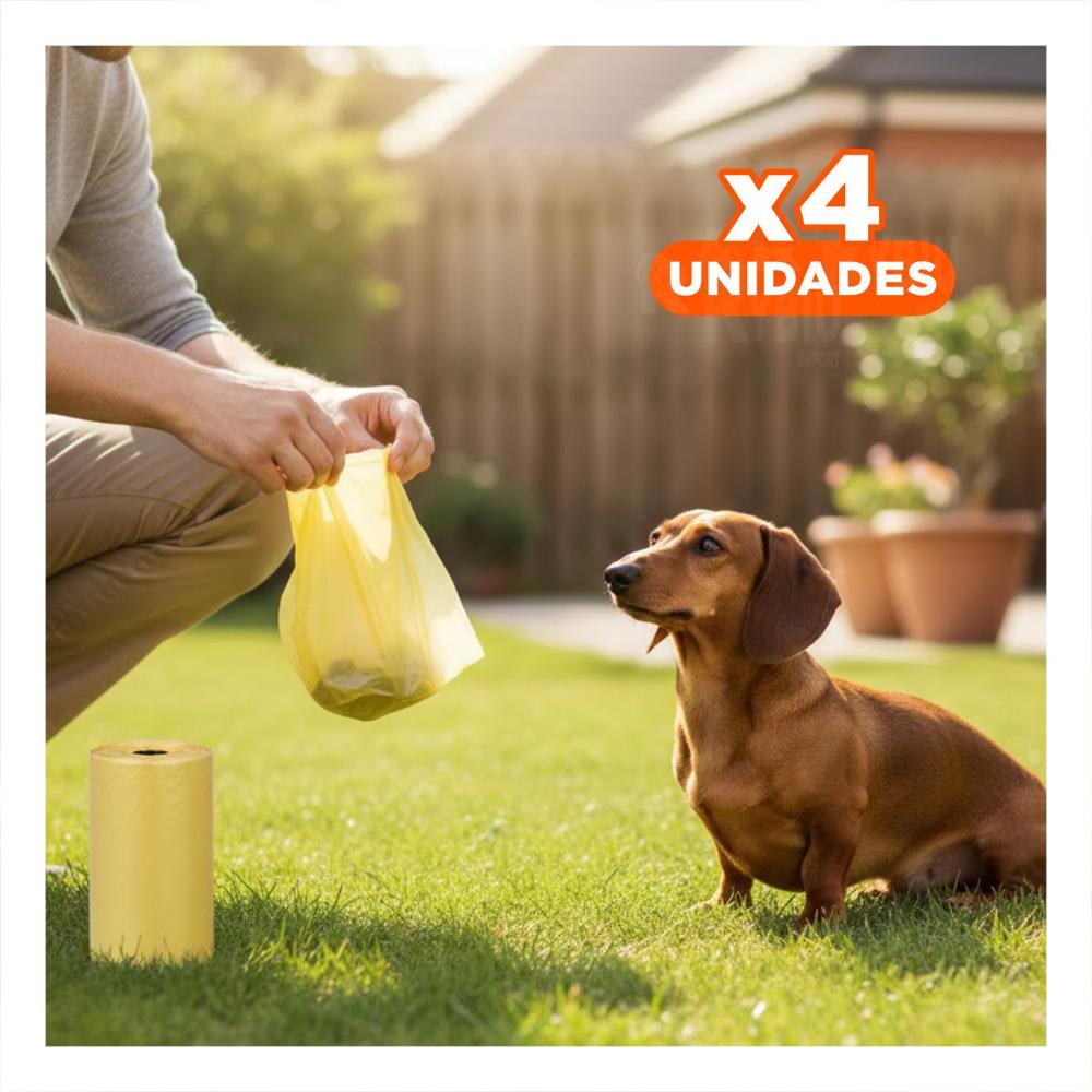Pack4 Suministros para Bolsas Pet Amarillo para Uso Diario en Hogar