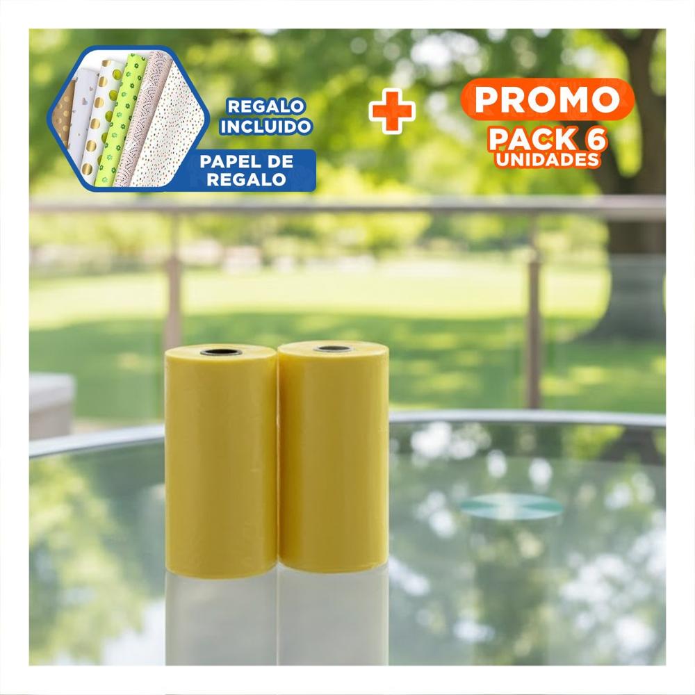 Pack6 Suministros de Bolsas Pet Amarillo con Material Resistente y Durable Y+Papel Regalo
