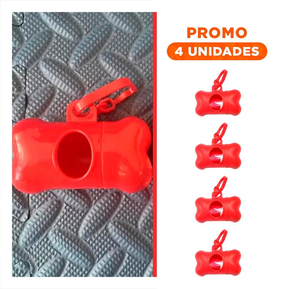 Pack4 Modulo Higienico con Bolsa de Desecho y Protector Tipo Hueso Rojo Y+Regalo Sticker