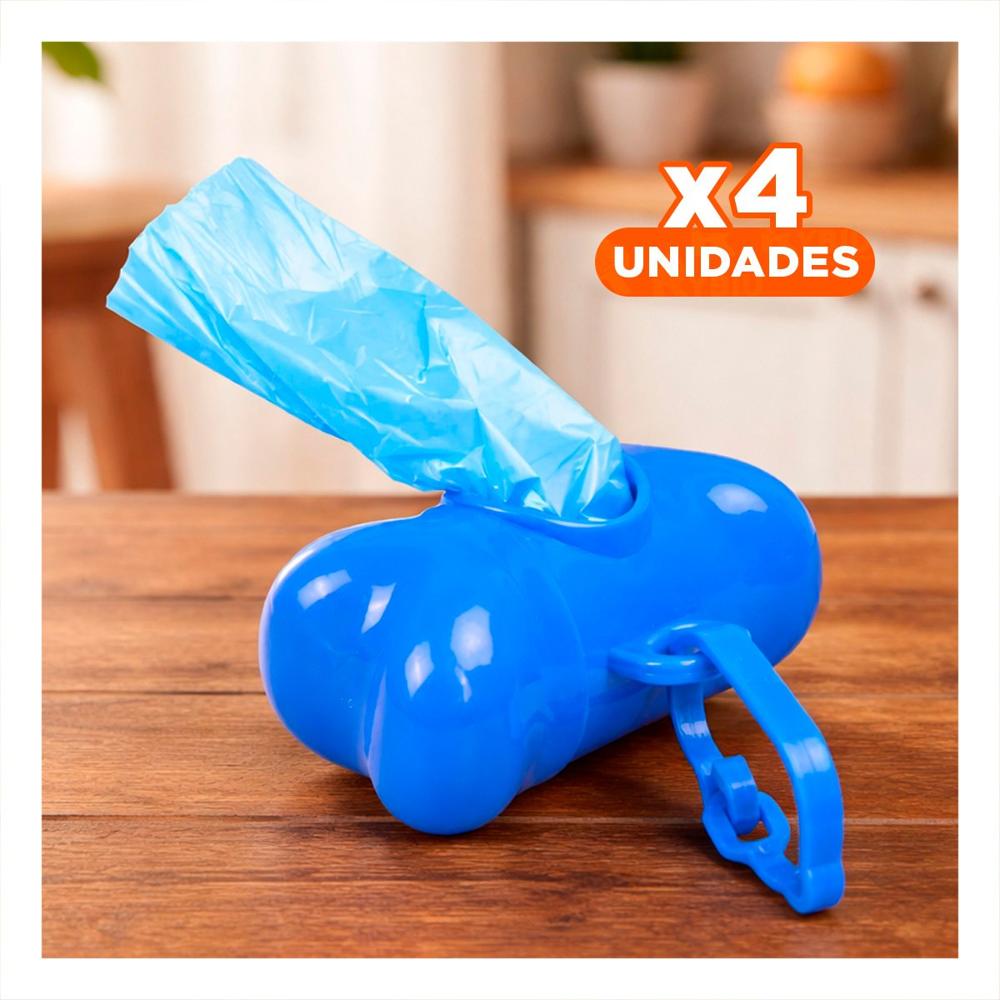 Pack4 Set Compacto con Bolsa de Desecho y Protector Tipo Hueso Azul