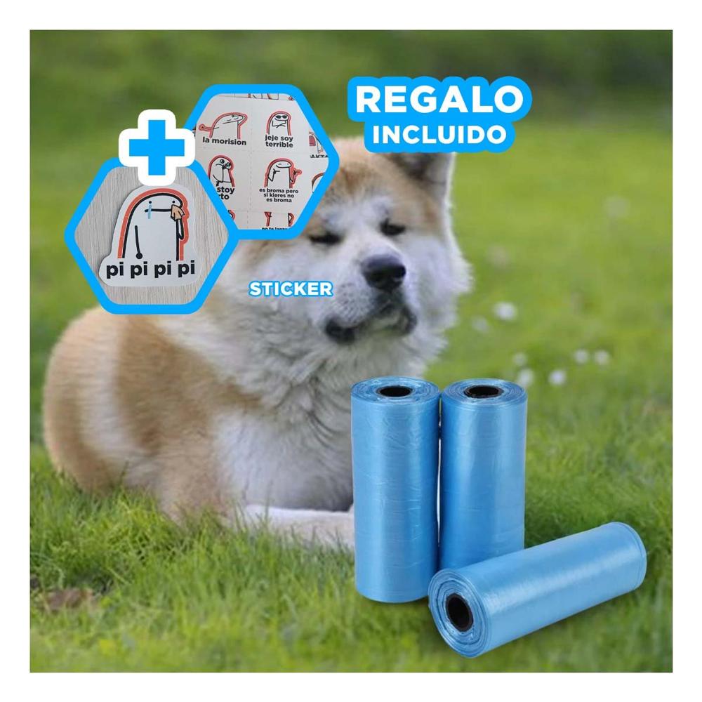 Complementos de Bolsas Pet Azul con Diseno Compacto y Funcional Y+Regalo Sticker