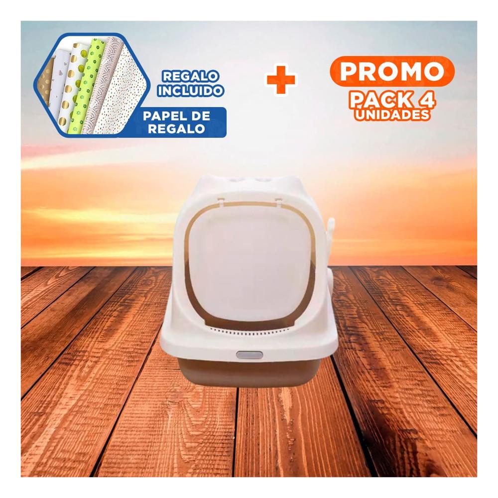 Pack4 Caja Higienica Cerrada con Orejitas de Gato Marron para Hogar Y+Papel Regalo