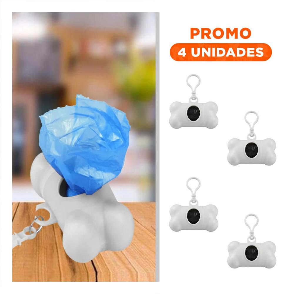 Pack4 Contenedor Canino Blanco con Diseno Compacto para Paseos Y+Regalo Sticker