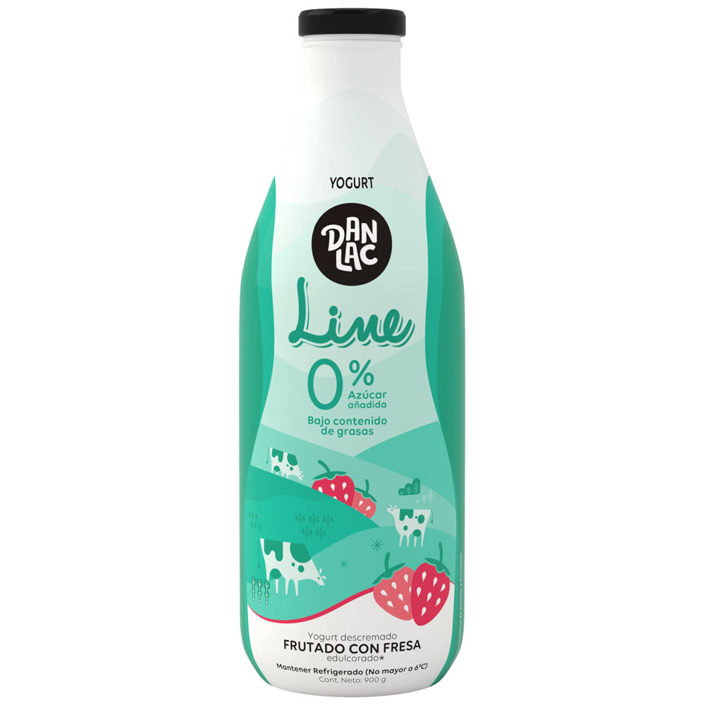 Yogurt Descremado Danlac Frutado Con Fresa Botella 900g Plazavea Supermercado