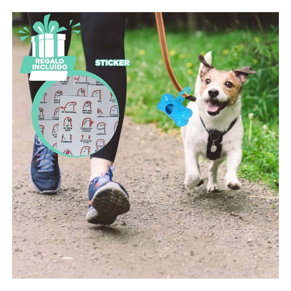 Kit de Bolsa con Protector Tipo Hueso Celeste para Mascota Y+Regalo Sticker