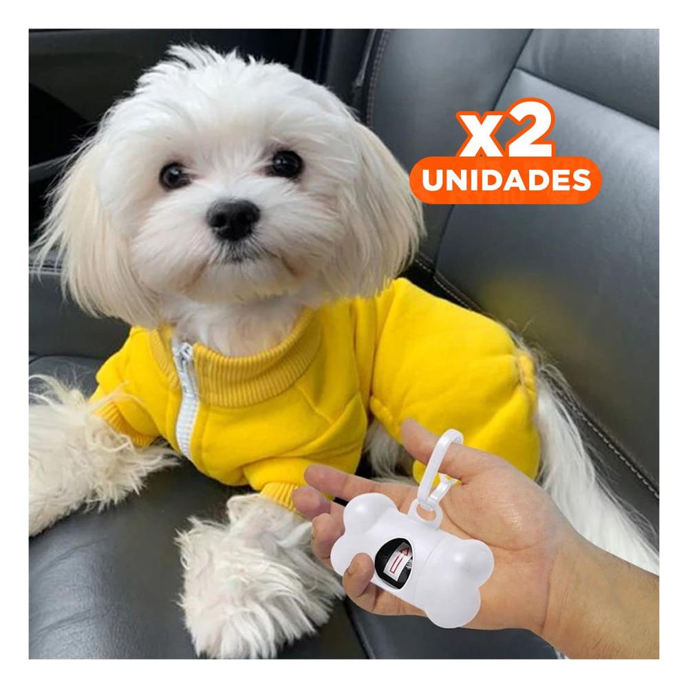Pack2 Dispensador Portatil Blanco para Mascotas con Estilo Sencillo Y+Regalo Sticker