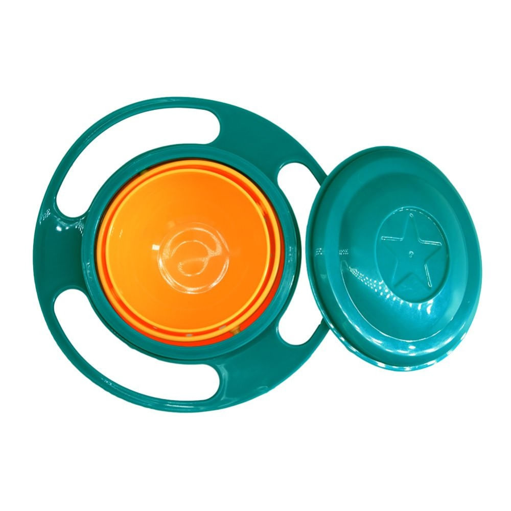 Plato Giratorio 360 Ovni para Bebé Verde con Naranja