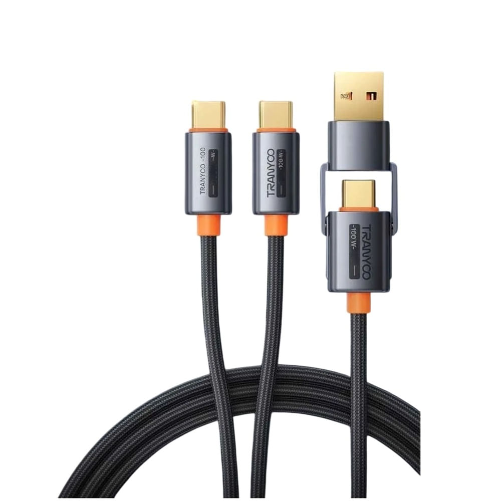 Cable Premium 100w Caraga Rapida Datos 4 En 1 Tipo C Seguro