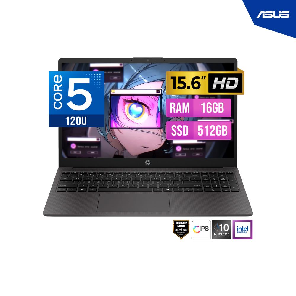 LAPTOP HP 250R G10 15.6 HD IPS Core 5-120U 5GHz 16GB DDR4 512GB FreDOOSS