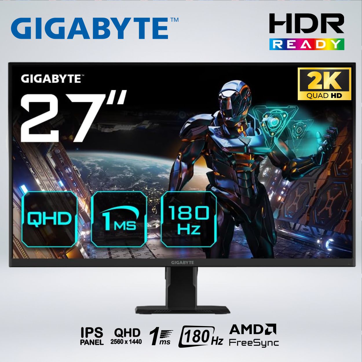 MONITOR GS27QA GAMER QHD 27'' IPS 180hz 1ms HDR AMDfreesync