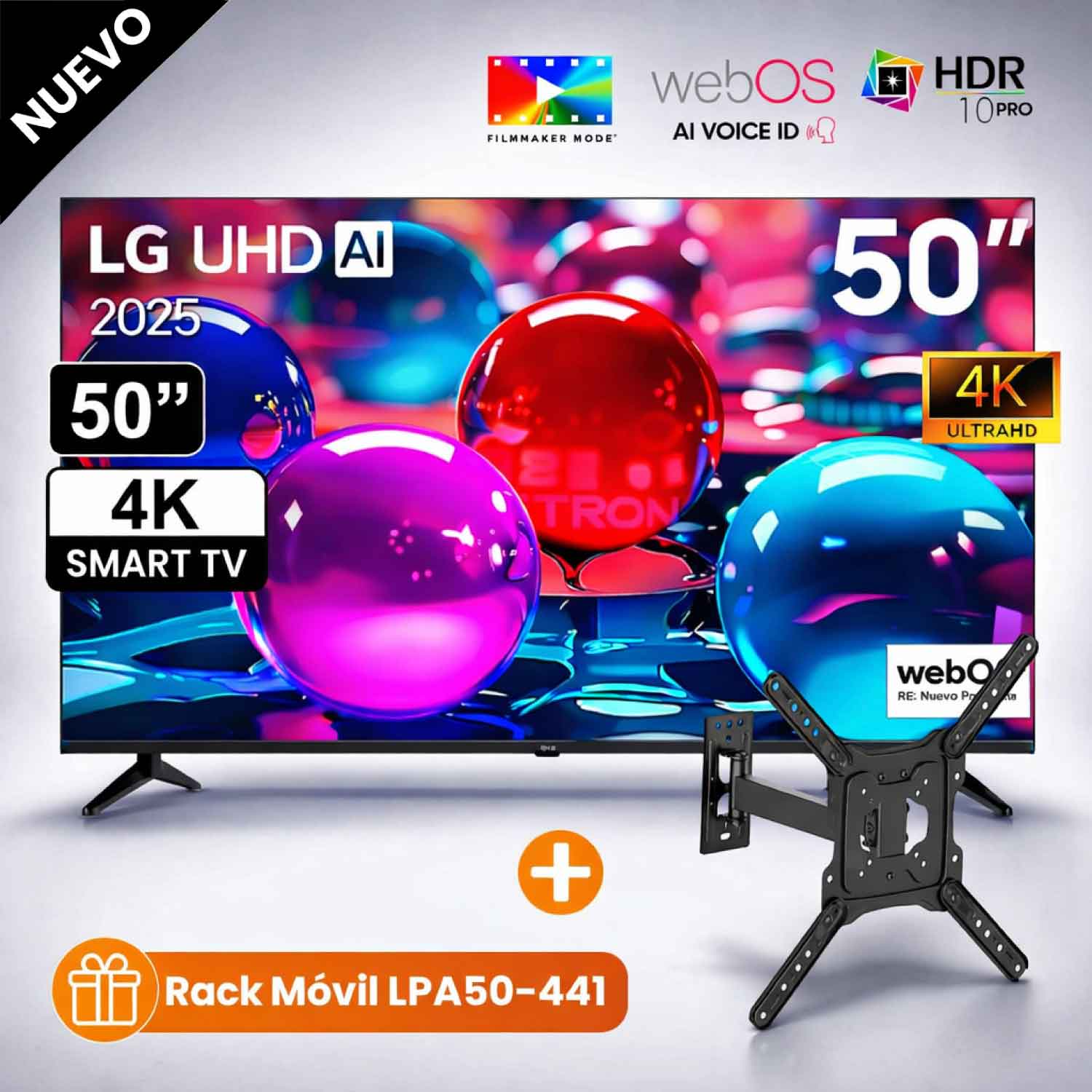 Televisor Lg 50 Pulg Ultra HD 4K AI ThinQ 50UA7300PSB Modelo 2025 - Rack