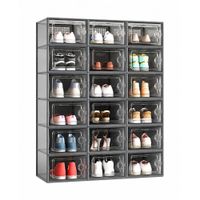 Organizador Plegable Vertical 18 Pares Zapatos Modular Apilable Puertas Transparentes