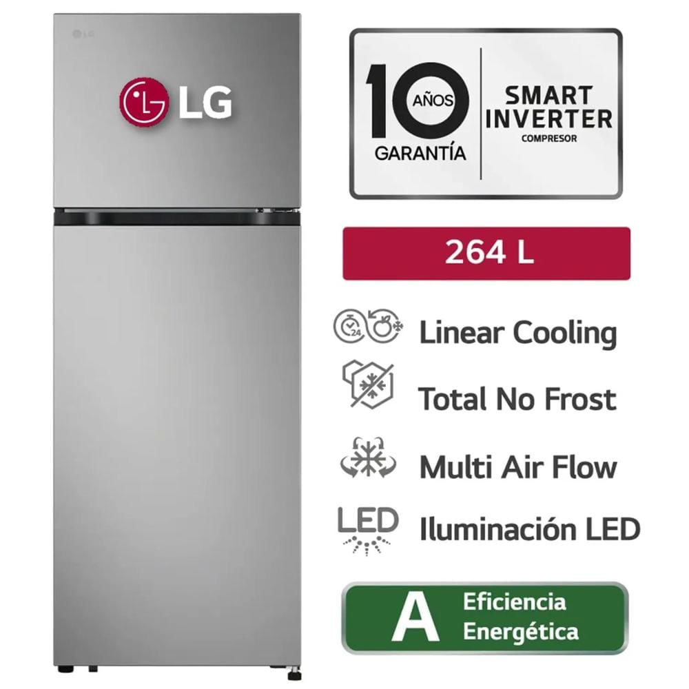 Refrigeradora LG 264L Top Freezer  VT26BPY Plateado