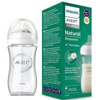 Biberon Natural de Vidrio Philips Avent de 240 ml  8 onz con Tetina