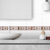 Listelo de Cerámica Kantu Hojas Madera Satinado Multicolor 45x7.5cm