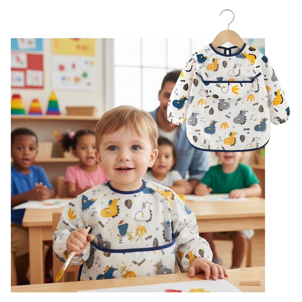 Mandil Infantil DinoM con Mangas Pack x 2 Unds