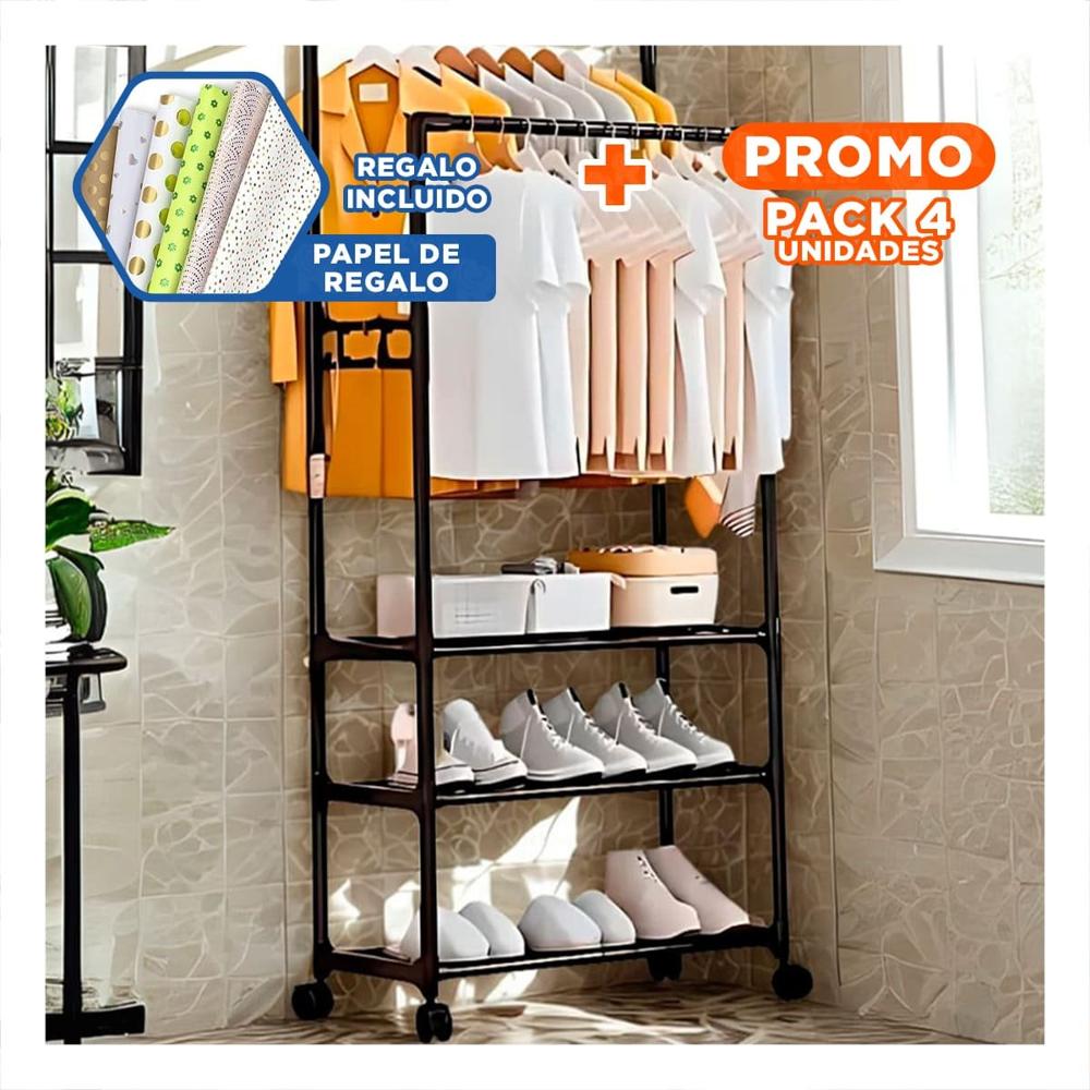 Pack4 Estante Zapatero 3 Niveles con Perchera | plazaVea - plazaVea