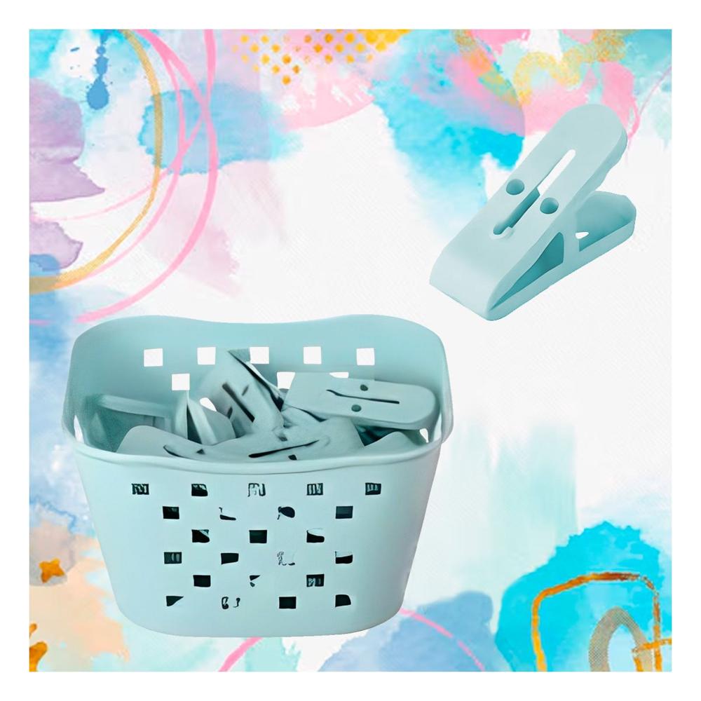 Canasta Cuadrada con Ganchos para Ropa Verde Claro para Guardar Ropa Limpia Y+Regalo Sticker