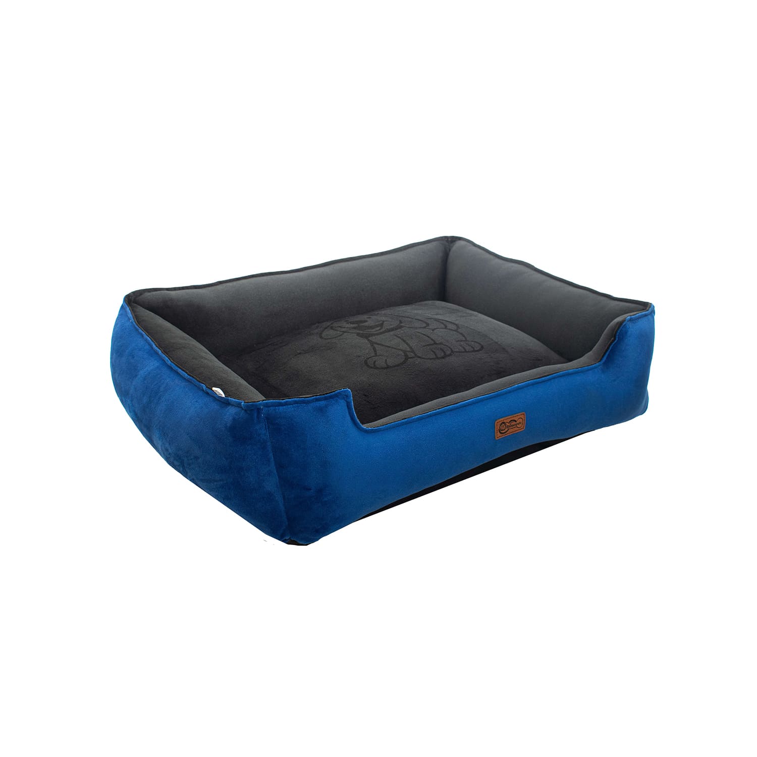 Cama Sofa Para Perro L Azul Negro