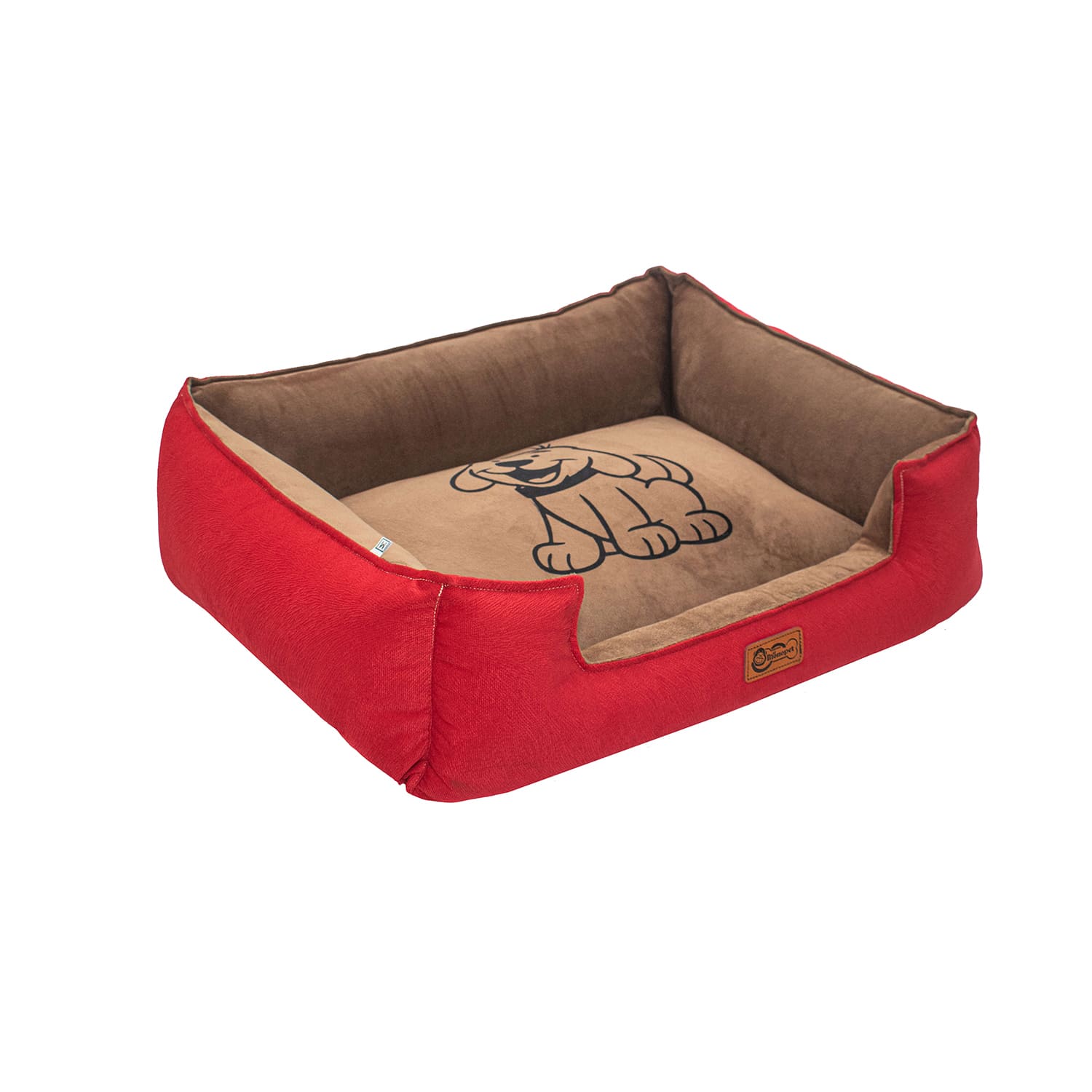 Cama Sofa Para Perro M Rojo Marron