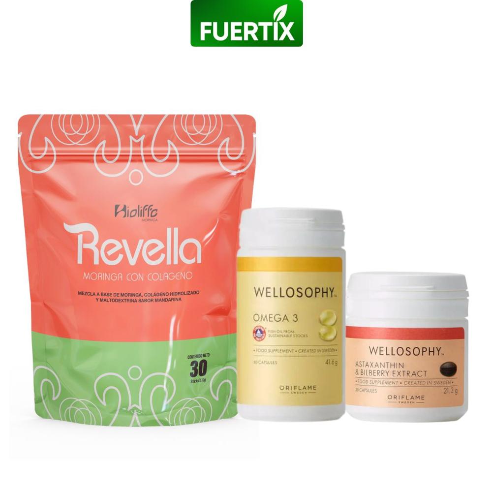 SET REGALO BELLEZA COLÁGENO REVELLA - OMEGA 3 -ASTAXANTINA - DIA DE LA MADRE