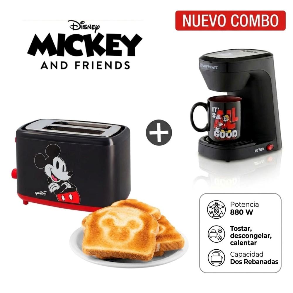 COMBO Tostadora Eléctrica Atma Mickey - Cafetera Eléctrica Atma Disney Mickey
