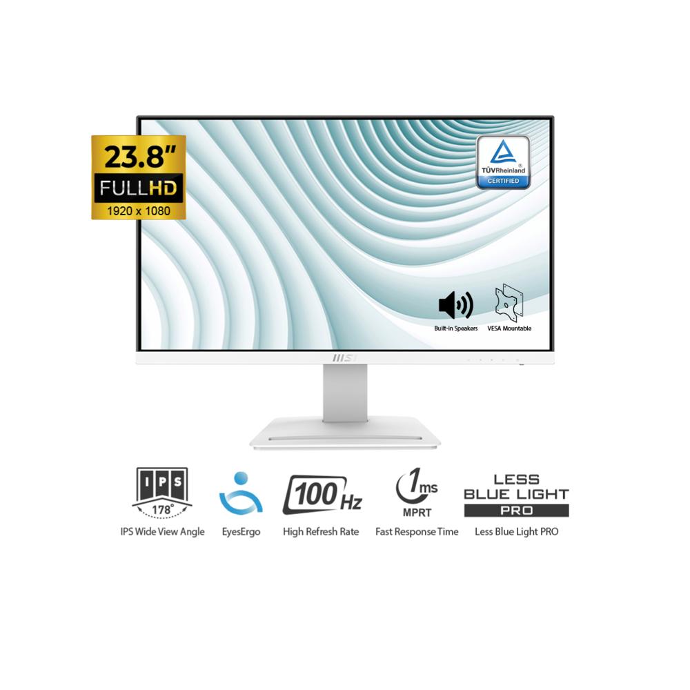 MONITOR MSI PRO MP243XW 23.8' IPS FHD 1920 x 1080 100HZ 1MS Parlante Intergrado BLANCO