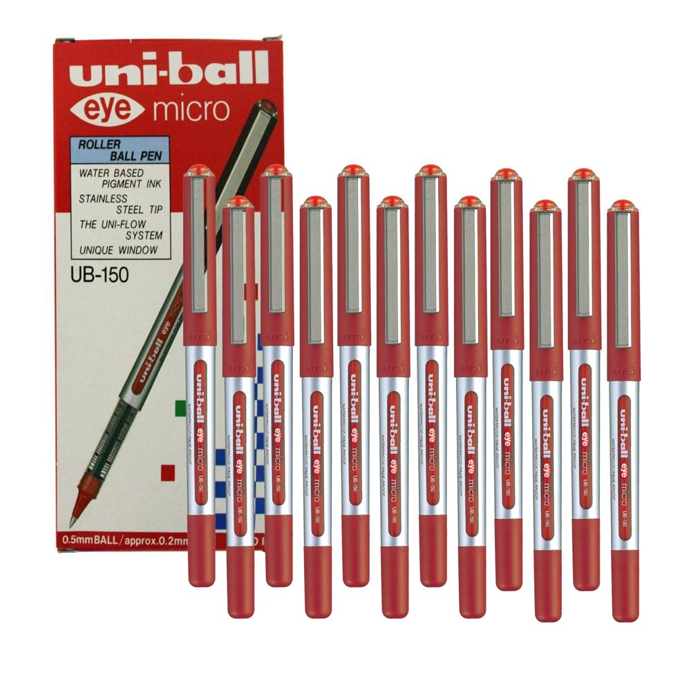 UNI UB-150 Bolígrafo Tinta Líquida Eye Micro Rojo - Caja x 12