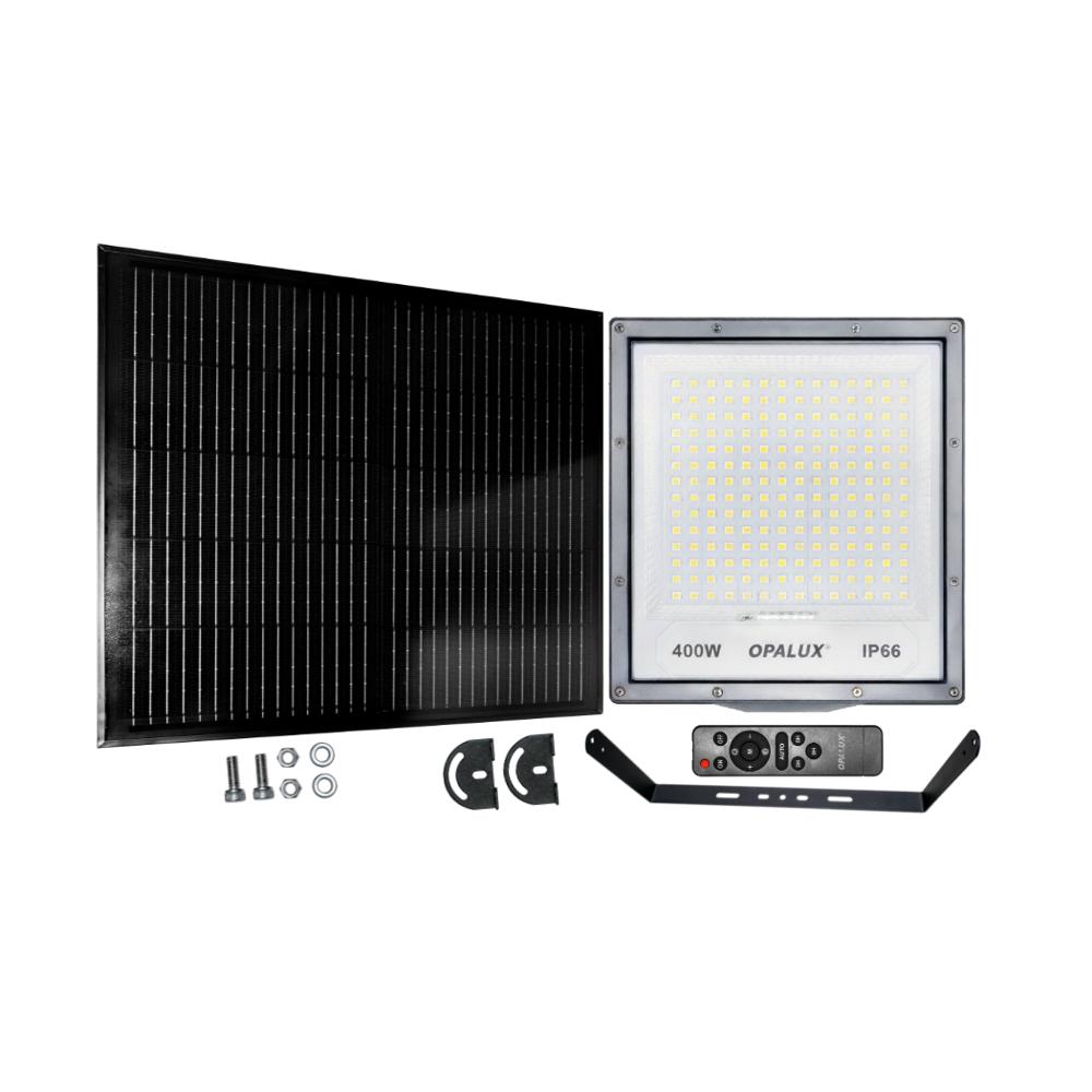 Reflector Solar LED Opalux 400W Tricolor Exterior con Control Remoto Impermeable IP65