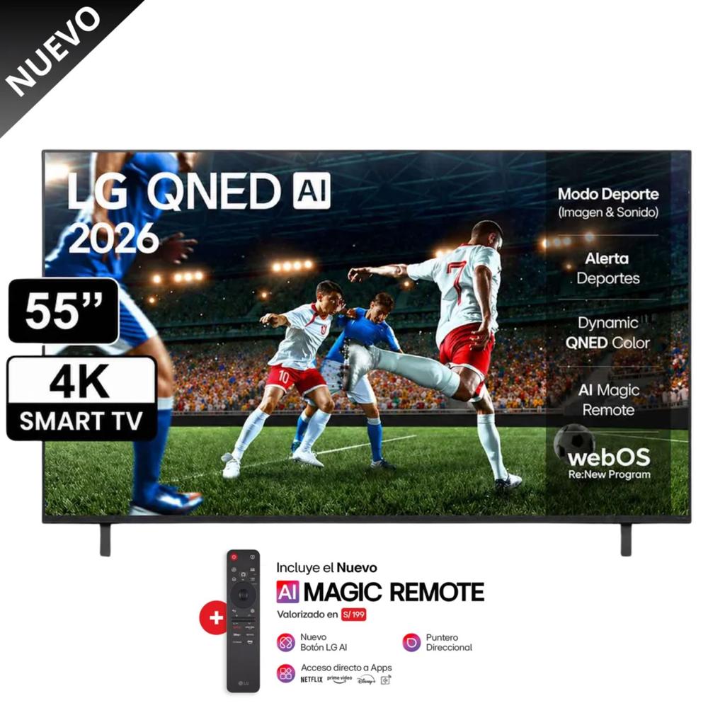 TELEVISOR LG QNED 55 4K UHD SMART TV CON AI 55QNED73ASA 2026