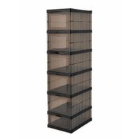 Organizador Plegable Vertical Zapatos Modular Apilable 6 Niveles Puertas Transparentes