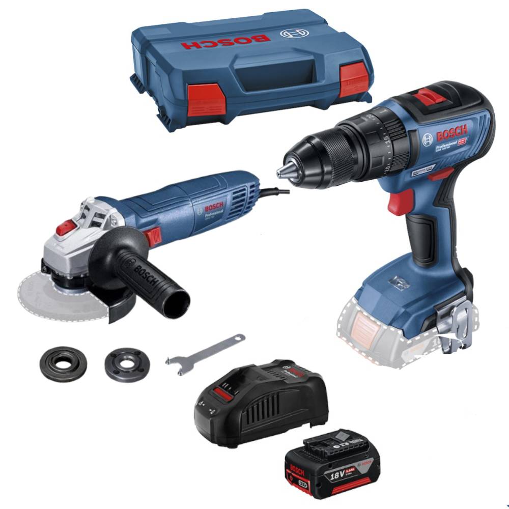 Tal Per 1/2" 18V Brushless 1 Bat + Carg GSB 18V-50 + Amol Ang 4 1/2" 710W 12000rpm Bosch GWS 700