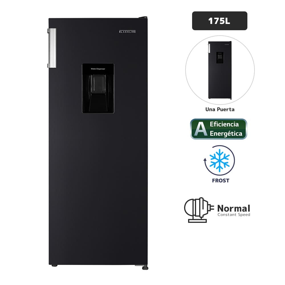 Refrigeradora BLACKLINE 175L Frost 1PD Negro