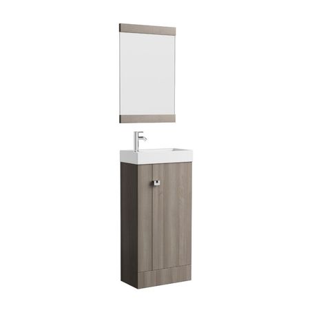 Vanitorio Turin + Espejo Ceniza 39x23x78