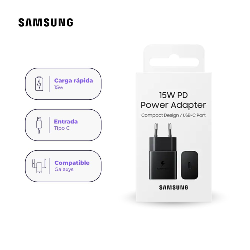 Adaptador Samsung de carga rápida USB-C de 15W