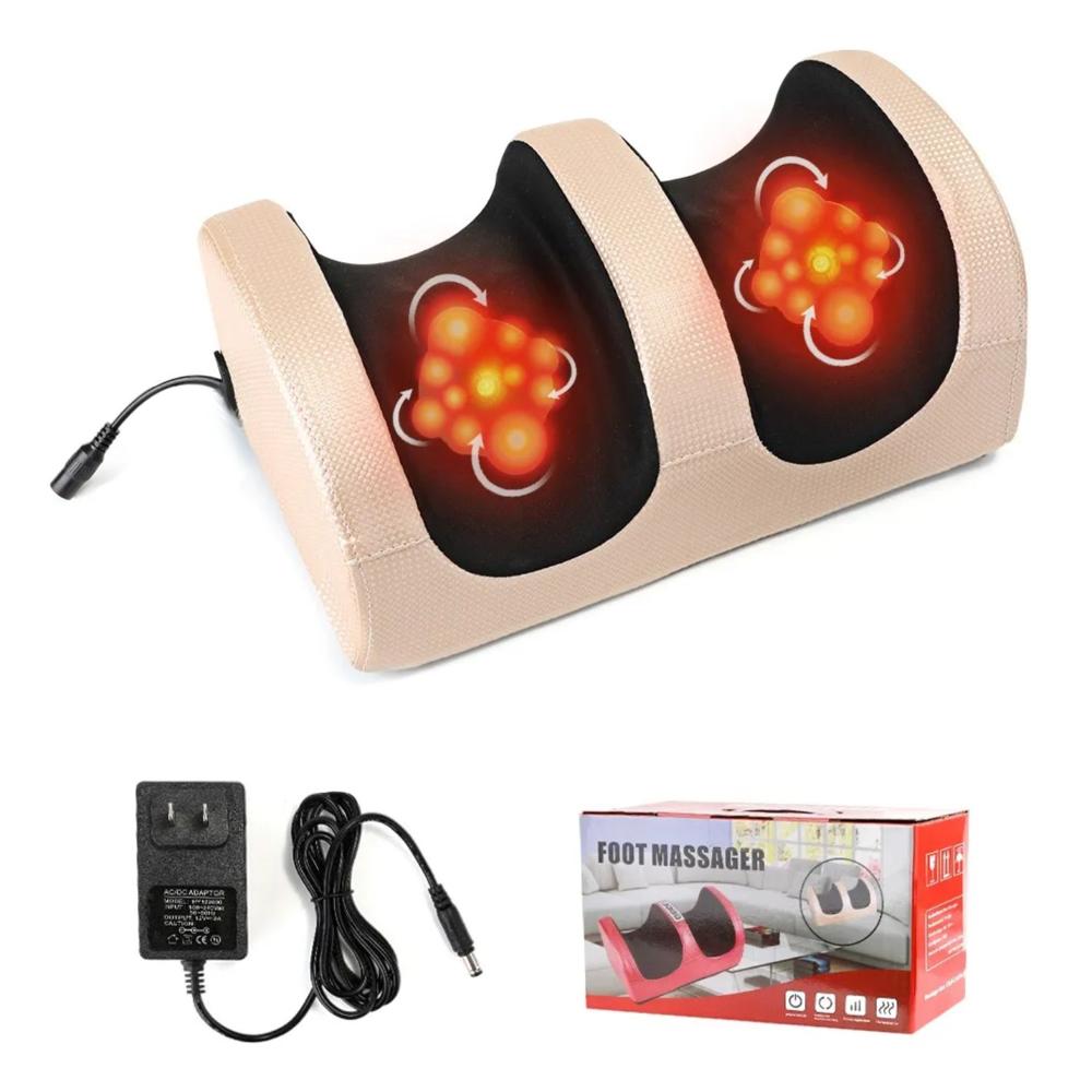 Masajeador Shiatsu de Pies y Pantorrillas con Calor y Ajuste de Intensidad Beige